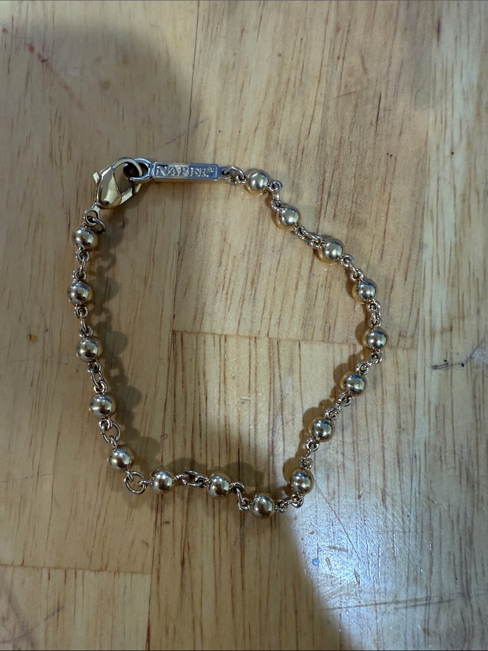 Napier Gold Bead Link Bracelet